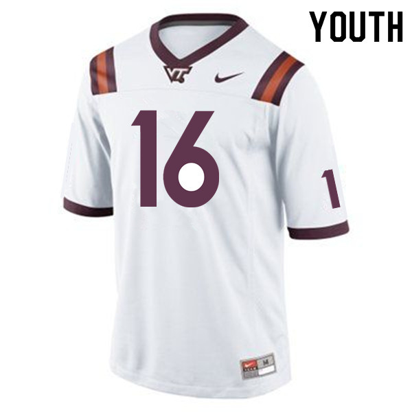 Youth #16 Coleman Fox Virginia Tech Hokies College Football Jerseys Sale-Maroon